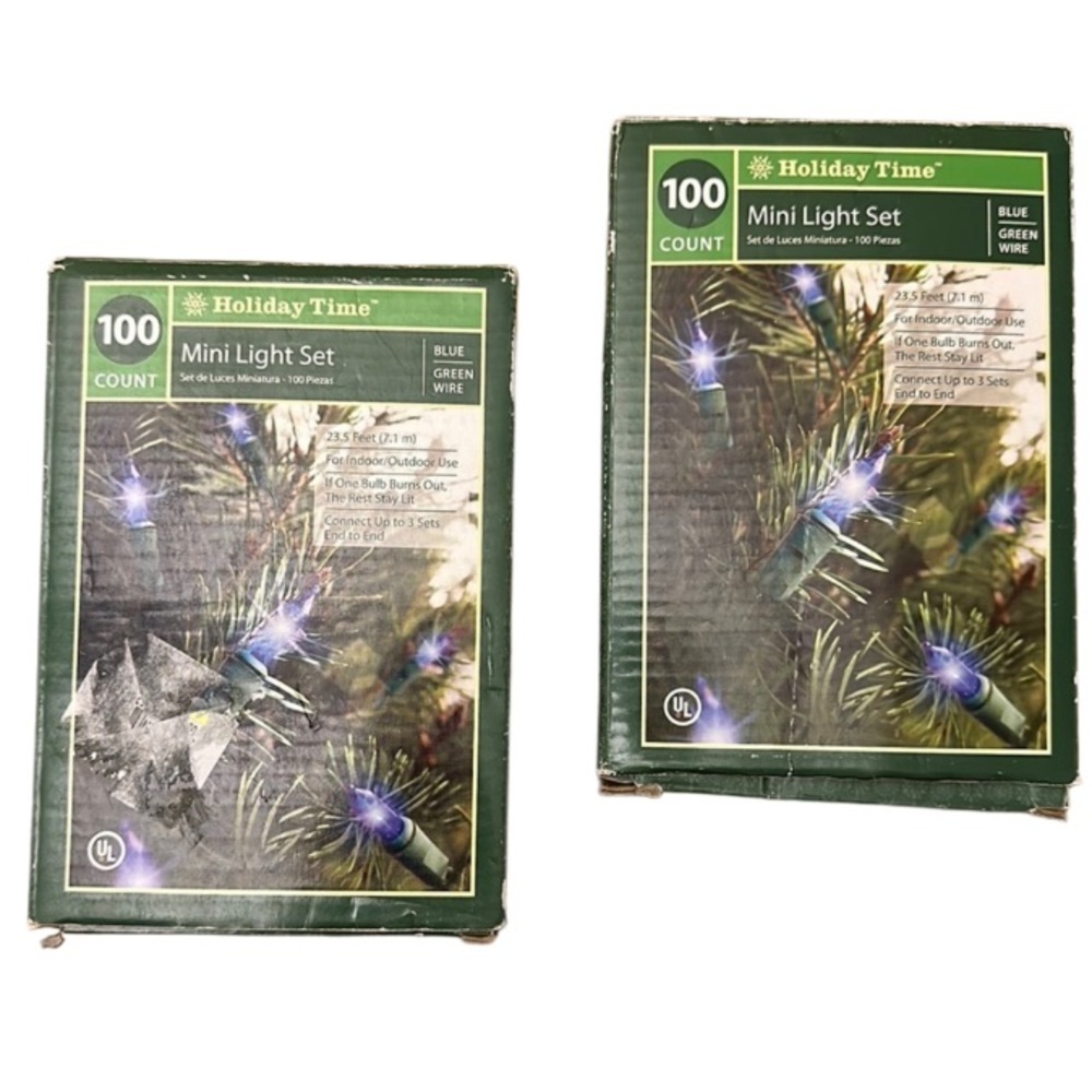 HOLIDAY TIME 2 pcs. mini light set blue